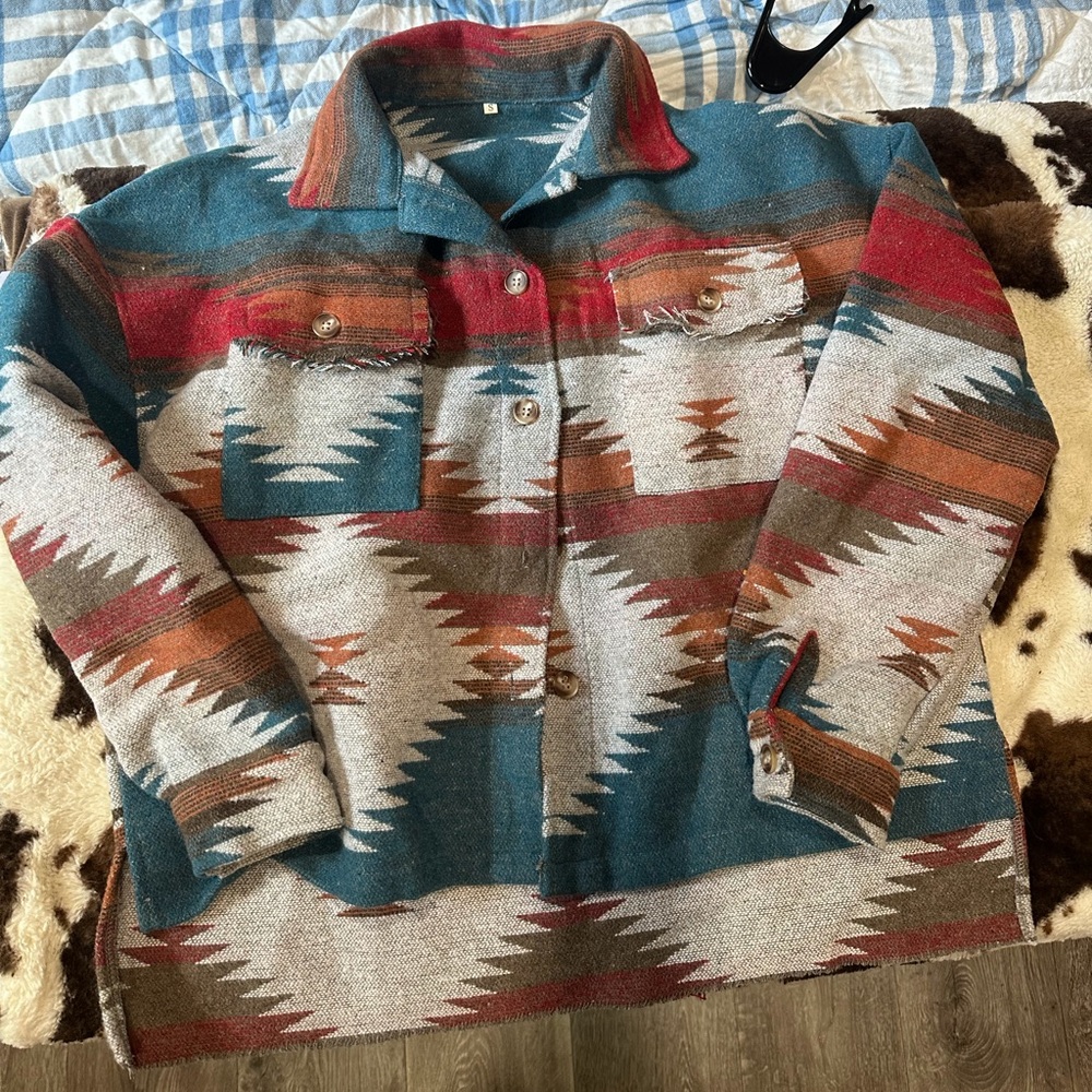 Aztec Western Button-Up Jacket